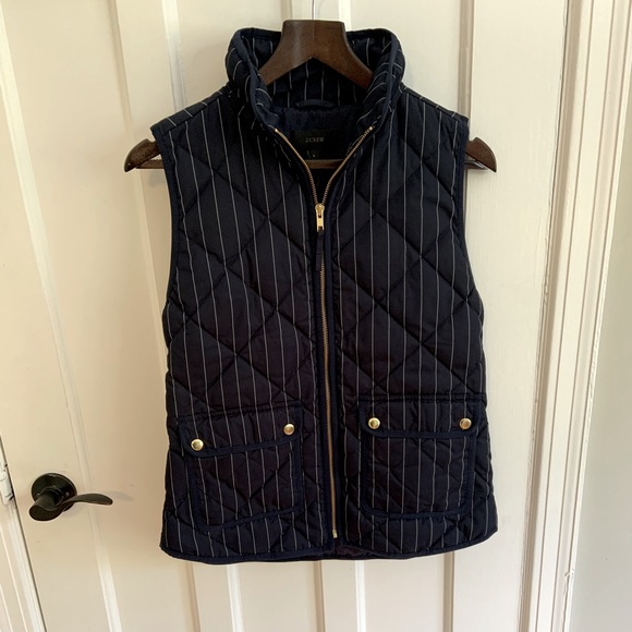 J Crew Down-filled Pinstriped Vest - Picture 1 of 6